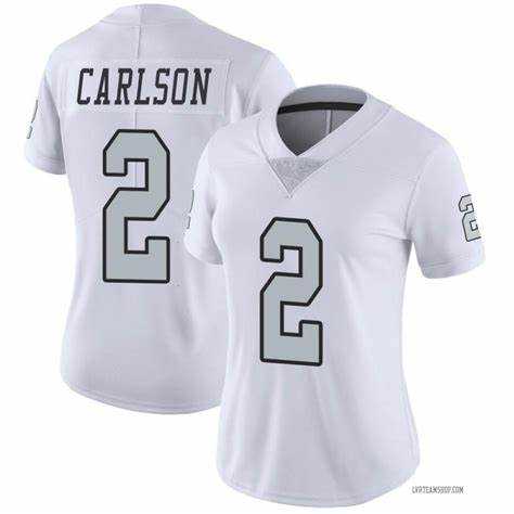 Women%27s Las Vegas Raiders #2 Daniel Carlson White Color Rush Limited Stitched Jersey Dzhi